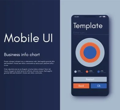 Mobile application interface. Ui design, vector illustration Illustrazione stock
