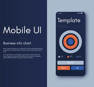 Mobile application interface. Ui design, vector illustration 库存插图
