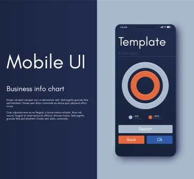 Mobile application interface. Ui design, vector illustration Illustrazione stock