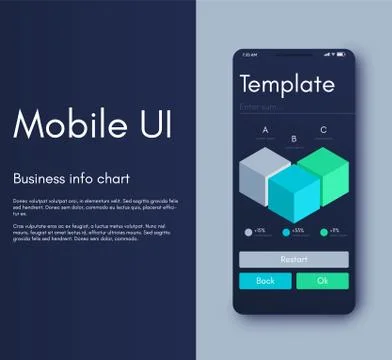 Mobile application interface. Ui design, vector illustration Illustrazione stock