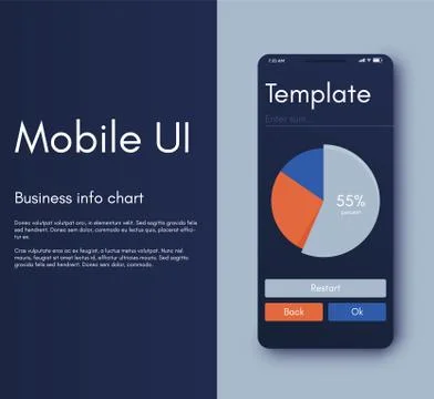 Mobile application interface. Ui design, vector illustration Illustrazione stock