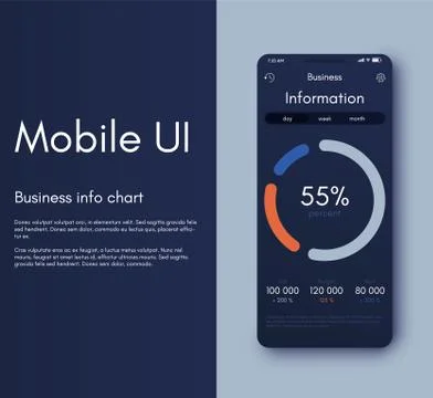 Mobile application interface. Ui design, vector illustration 库存插图