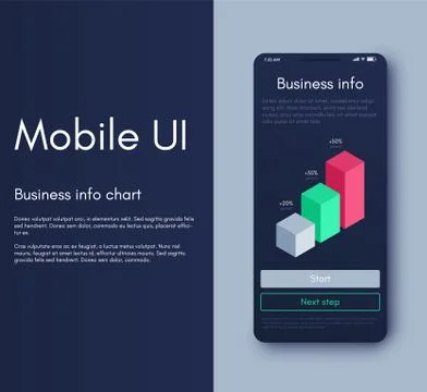 Mobile application interface. Ui design, vector illustration Illustrazione stock