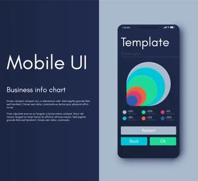 Mobile application interface. Ui design, vector illustration Illustrazione stock