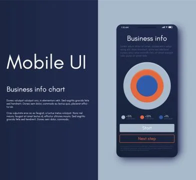 Mobile application interface. Ui design, vector illustration Illustrazione stock