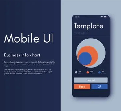 Mobile application interface. Ui design, vector illustration Illustrazione stock