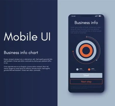Mobile application interface. Ui design, vector illustration Illustrazione stock