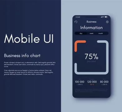 Mobile application interface. Ui design, vector illustration Stock Illustration