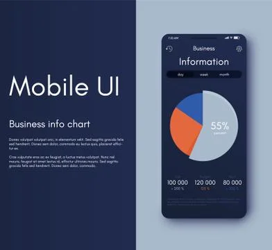 Mobile application interface. Ui design, vector illustration Illustrazione stock