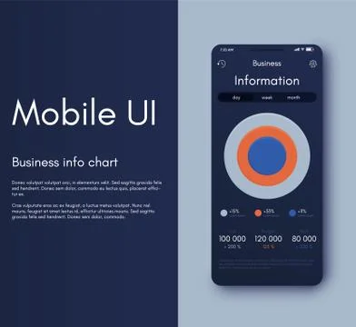 Mobile application interface. Ui design, vector illustration Illustrazione stock