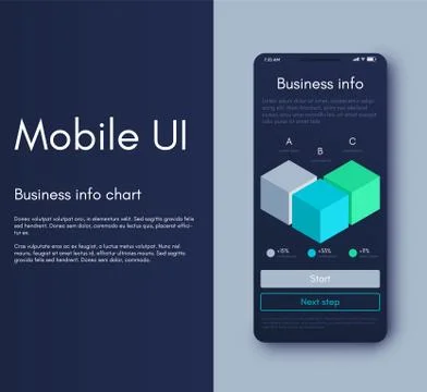 Mobile application interface. Ui design, vector illustration Illustrazione stock