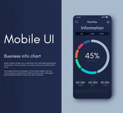 Mobile application interface. Ui design, vector illustration Illustrazione stock