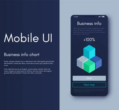 Mobile application interface. Ui design, vector illustration Illustrazione stock