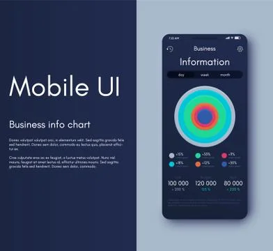 Mobile application interface. Ui design, vector illustration Illustrazione stock