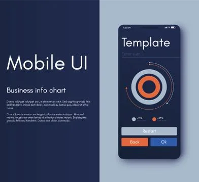 Mobile application interface. Ui design, vector illustration Illustrazione stock