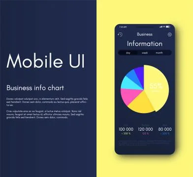 Mobile application interface. Ui design, vector illustration Illustrazione stock