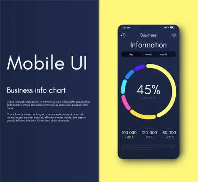 Mobile application interface. Ui design, vector illustration Stock Illustration