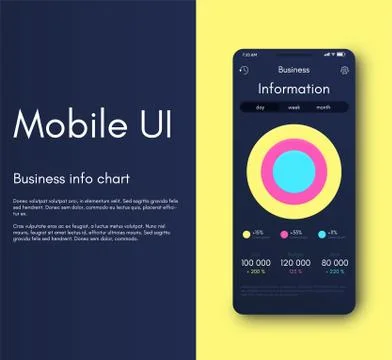 Mobile application interface. Ui design, vector illustration Stock Illustration
