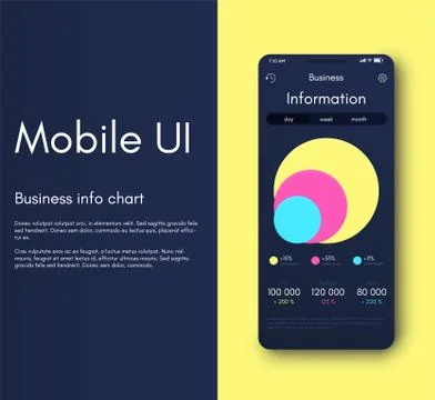 Mobile application interface. Ui design, vector illustration Illustrazione stock