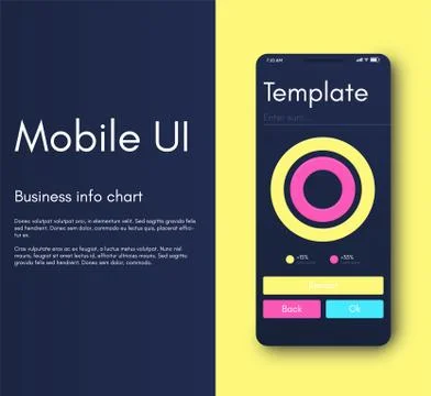 Mobile application interface. Ui design, vector illustration Illustrazione stock