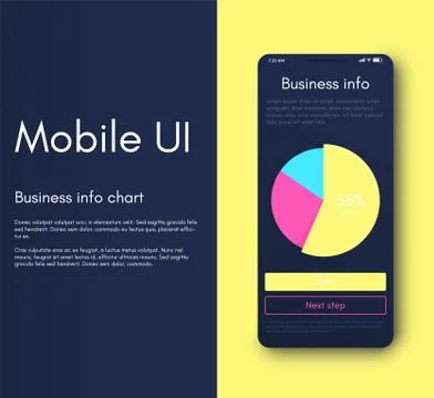 Mobile application interface. Ui design, vector illustration Illustrazione stock