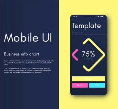 Mobile application interface. Ui design, vector illustration Stock Illustration
