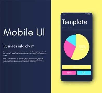 Mobile application interface. Ui design, vector illustration Illustrazione stock