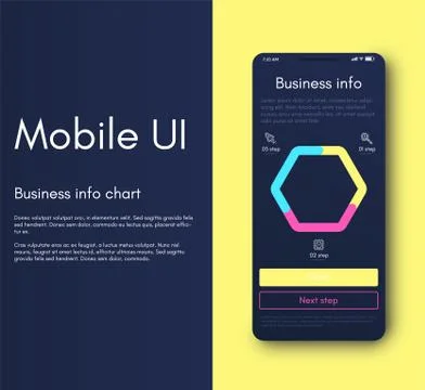 Mobile application interface. Ui design, vector illustration 库存插图