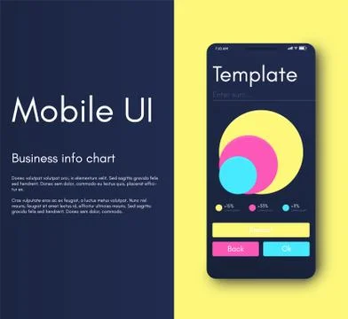 Mobile application interface. Ui design, vector illustration Illustrazione stock