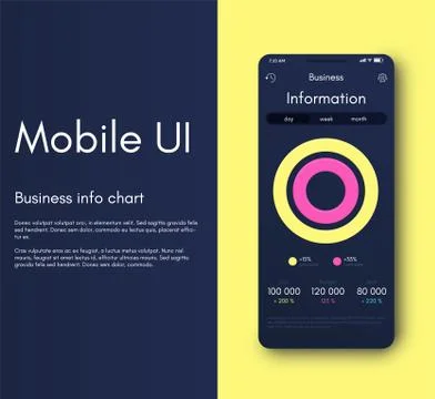 Mobile application interface. Ui design, vector illustration Illustrazione stock