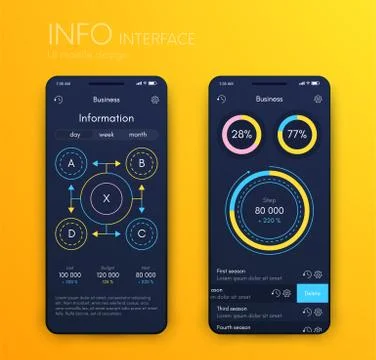 Mobile application interface. Ui design, vector illustration イラスト素材