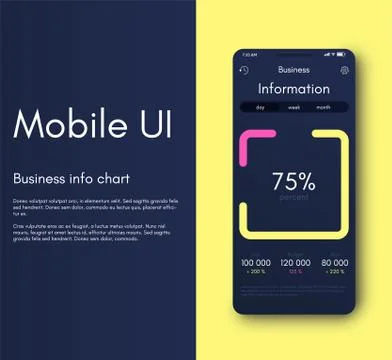 Mobile application interface. Ui design, vector illustration Stock Illustration