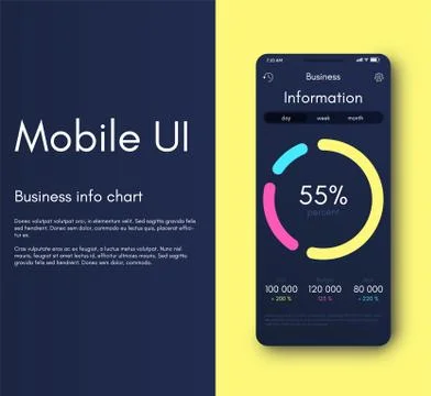 Mobile application interface. Ui design, vector illustration Stock Illustration