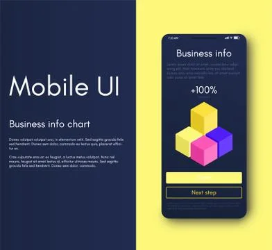 Mobile application interface. Ui design, vector illustration Illustrazione stock