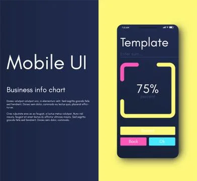 Mobile application interface. Ui design, vector illustration Illustrazione stock