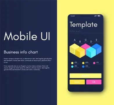 Mobile application interface. Ui design, vector illustration Illustrazione stock