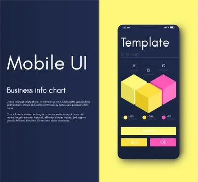 Mobile application interface. Ui design, vector illustration Illustrazione stock