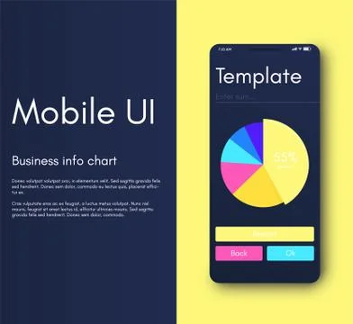 Mobile application interface. Ui design, vector illustration Illustrazione stock