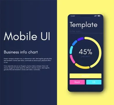Mobile application interface. Ui design, vector illustration Illustrazione stock