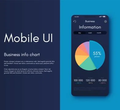 Mobile application interface. Ui design, vector illustration Stock Illustration