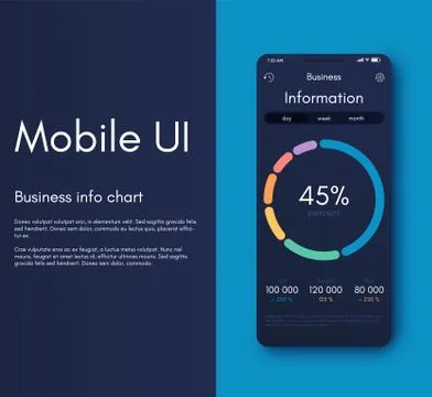 Mobile application interface. Ui design, vector illustration Illustrazione stock
