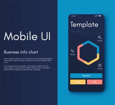 Mobile application interface. Ui design, vector illustration Illustrazione stock
