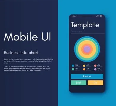 Mobile application interface. Ui design, vector illustration Stock Illustration
