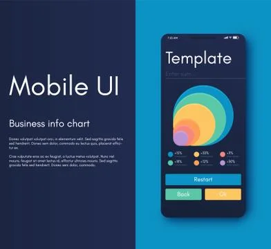 Mobile application interface. Ui design, vector illustration Illustrazione stock