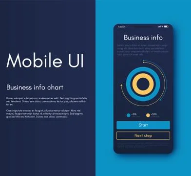 Mobile application interface. Ui design, vector illustration 库存插图