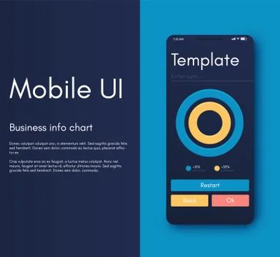 Mobile application interface. Ui design, vector illustration 스톡 일러스트
