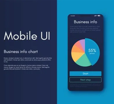 Mobile application interface. Ui design, vector illustration Illustrazione stock