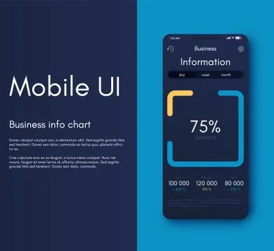 Mobile application interface. Ui design, vector illustration Illustrazione stock