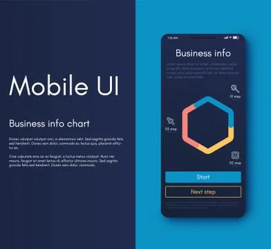 Mobile application interface. Ui design, vector illustration Illustrazione stock