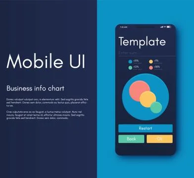 Mobile application interface. Ui design, vector illustration 库存插图